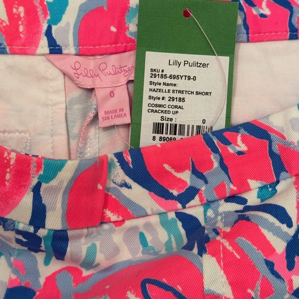 Lilly Pulitzer NWT Hazelle Stretch Short Cosmic Coral Cracked Up - Picture 4 of 6